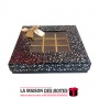 La Maison des Boîtes - Coffret Chocolat Carré avec Couvercle Transparent  - 25 pièces - Noir & Argent - Tunisie Meilleur Prix (I