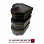 La Maison des Boîtes - Lot de 3 Boîtes Cadeaux Sous Forme de Cœur avec Couvercle Transparent - Noir - Tunisie Meilleur Prix (Idé