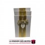 La Maison des Boîtes - Lot de 3 Boîtes Cadeaux Rectangulaires - Blanc & Doré - Tunisie Meilleur Prix (Idée Cadeau, Gift Box, Déc
