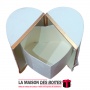 La Maison des Boîtes - Boîte Cadeau Demi-ouverture en Forme Cœur, Avec Tiroir Intérieur Forme Coeur - Blanc - Tunisie Meilleur P