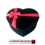 La Maison des Boîtes - Boîte Cadeau Sous Forme de Cœur Pour Sain-valentin - Velours Noir - (L:18x22x9cm) - Tunisie Meilleur Prix