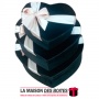 La Maison des Boîtes - Lot de 3 Boîtes Cadeaux Sous Forme de Cœur Pour Sain-valentin-  Velours Noir &  Ruban Satiné Ecru - Tunis