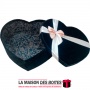 La Maison des Boîtes - Boîte Cadeau Sous Forme de Cœur Pour Sain-valentin - Velours Noir - (M:18.5x14x7cm) - Tunisie Meilleur Pr