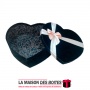 La Maison des Boîtes - Boîte Cadeau Sous Forme de Cœur Pour Sain-valentin - Velours Noir - (S:10.5x13.5x 5cm) - Tunisie Meilleur