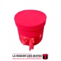 La Maison des Boîtes - Boîte Cadeau  sous Forme Ronde en Velours - Rouge  - (16.5x15cm) - Tunisie Meilleur Prix (Idée Cadeau, Gi