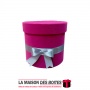 La Maison des Boîtes - Boîte Cadeau  sous Forme Ronde en Velours - Violet & Ruban Gris - (16.5x15cm) - Tunisie Meilleur Prix (Id