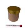 La Maison des Boîtes - Boîte Cadeau de forme cylindrique - Rose & Doré - (12x11cm) - Tunisie Meilleur Prix (Idée Cadeau, Gift Bo