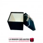 La Maison des Boîtes - Boîte Cadeaux Carré avec Couvercle en Velours  - Noir - (12.5x12.5x12.2cm) - Tunisie Meilleur Prix (Idée 