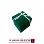 La Maison des Boîtes - Boîte Cadeaux Carré avec Couvercle en Velours  -Vert - (12.5x12.5x12.2cm) - Tunisie Meilleur Prix (Idée C