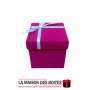 La Maison des Boîtes - Boîte Cadeaux Carré avec Couvercle en Velours  -Violet - (12.5x12.5x12.2cm) - Tunisie Meilleur Prix (Idée