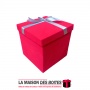 La Maison des Boîtes - Boîte Cadeaux Carré avec Couvercle en Velours  -Rouge - (12.5x12.5x12.2cm) - Tunisie Meilleur Prix (Idée 