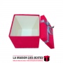 La Maison des Boîtes - Boîte Cadeaux Carré avec Couvercle en Velours  -Rouge - (12.5x12.5x12.2cm) - Tunisie Meilleur Prix (Idée 