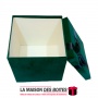 La Maison des Boîtes - Boîte Cadeaux Carré avec Couvercle en Velours  - Vert - (20x20x20.3cm) - Tunisie Meilleur Prix (Idée Cade