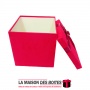 La Maison des Boîtes - Boîte Cadeaux Carré avec Couvercle en Velours  - Rouge - (20x20x20.3cm) - Tunisie Meilleur Prix (Idée Cad