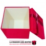 La Maison des Boîtes - Boîte Cadeaux Carré avec Couvercle en Velours  - Rouge - (20x20x20.3cm) - Tunisie Meilleur Prix (Idée Cad