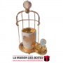 La Maison des Boîtes - Encensoir à Charbon Céramique Blanc & Métal Doré - Tunisie Meilleur Prix (Idée Cadeau, Gift Box, Décorati
