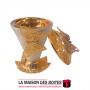 La Maison des Boîtes - Encensoir à Charbon Céramique Blanc & Métalique Doré avec Motif Papillion - Tunisie Meilleur Prix (Idée C