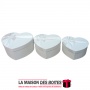 La Maison des Boîtes - Lot de 3 Boites Cadeau  Forme Cœur avec Couvercle & Ruban satiné  Blanc - Tunisie Meilleur Prix (Idée Cad