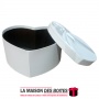 La Maison des Boîtes - Boite Cadeau  Forme Cœur avec Ruban satiné Blanc -(L:26x20x13cm) - Tunisie Meilleur Prix (Idée Cadeau, Gi