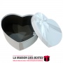 La Maison des Boîtes - Boite Cadeau  Forme Cœur avec Ruban satiné Blanc -(L:26x20x13cm) - Tunisie Meilleur Prix (Idée Cadeau, Gi