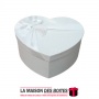 La Maison des Boîtes - Boite Cadeau Forme Cœur avec Ruban satiné Blanc -(S:20.5x16.5x10 cm) - Tunisie Meilleur Prix (Idée Cadeau