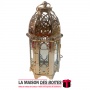 La Maison des Boîtes - Bougeoir en Métal Doré avec Verre Transparent   - Décoration pour Ramadan - Tunisie Meilleur Prix (Idée C
